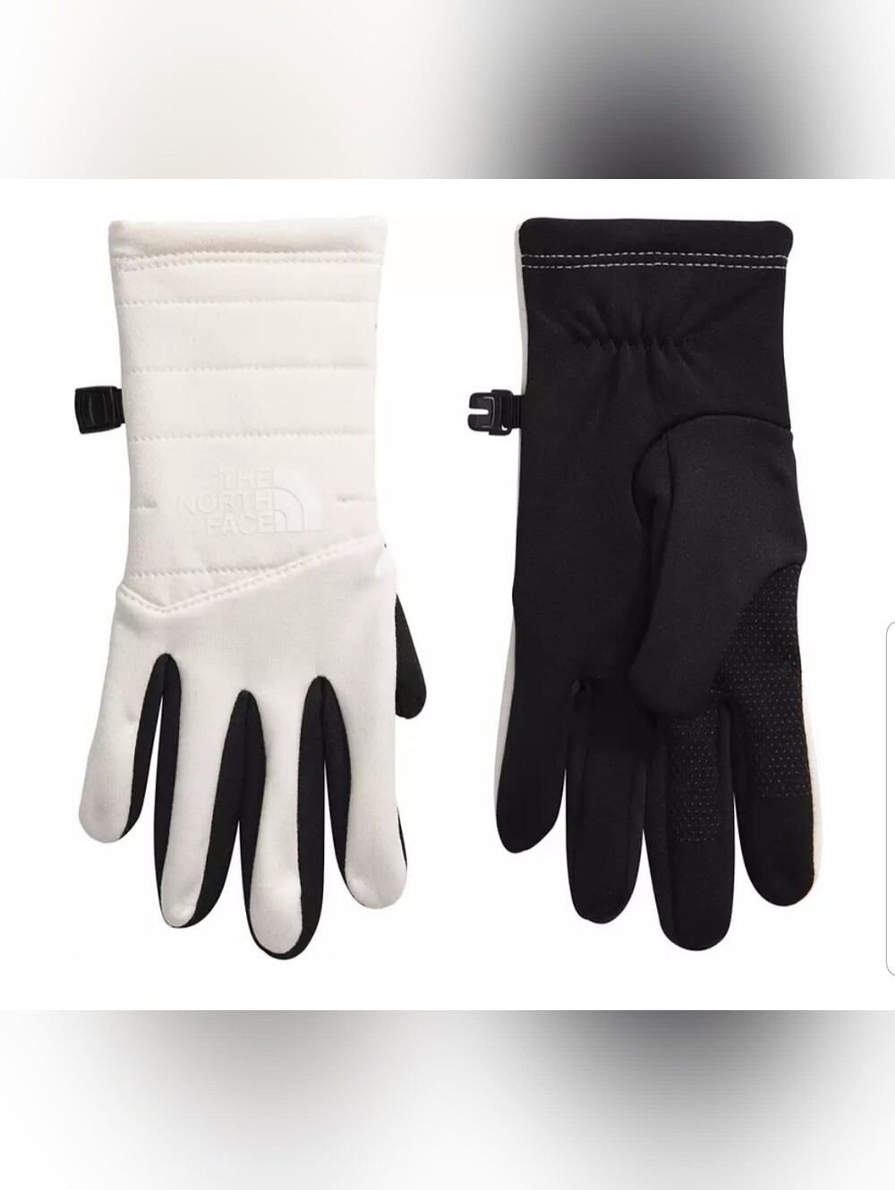 NEW! The North Face womens Black & White Two-Tone Gloves Sz XS